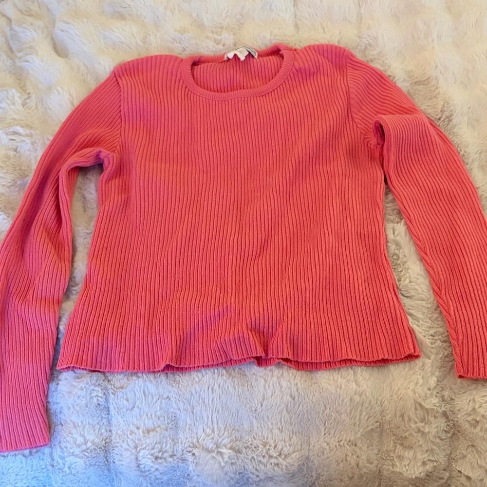 Women's Pink Ribbed Sweater